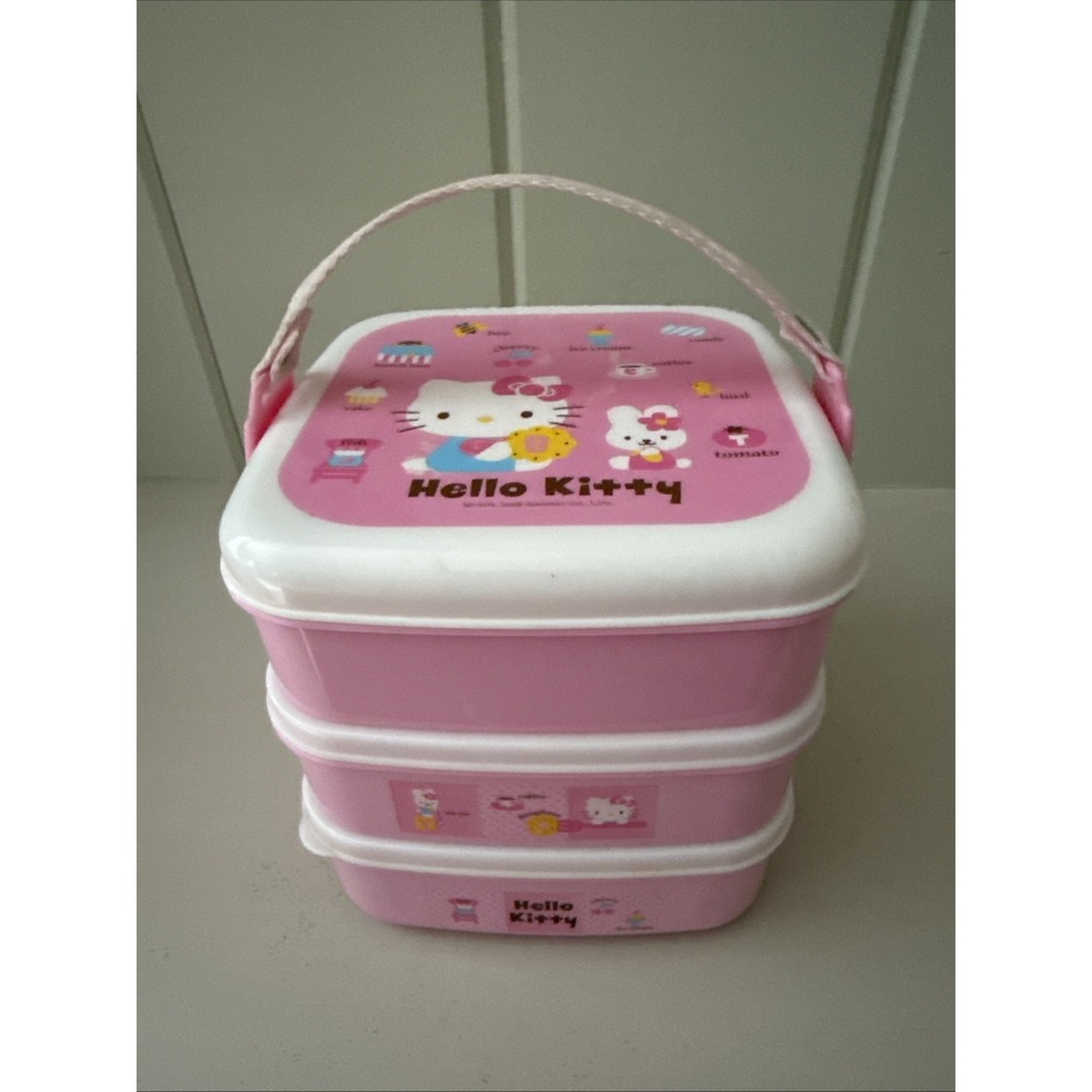 Hello Kitty 3 Tier Stacking Bento Box 2008 Pink